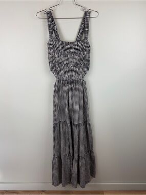 American Eagle Outfitters Black and White Gingham Maxi Dress Cottagecore XL